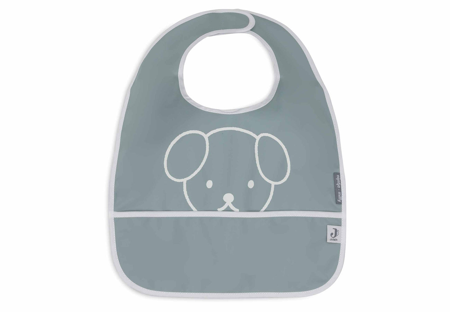 BABERO Waterproof conejito-Perrito Verde Mar- Blanco- JOLLEIN