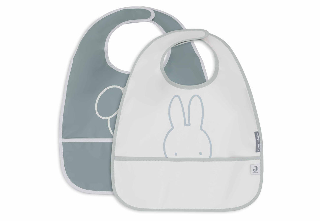 BABERO Waterproof conejito-Perrito Verde Mar- Blanco- JOLLEIN