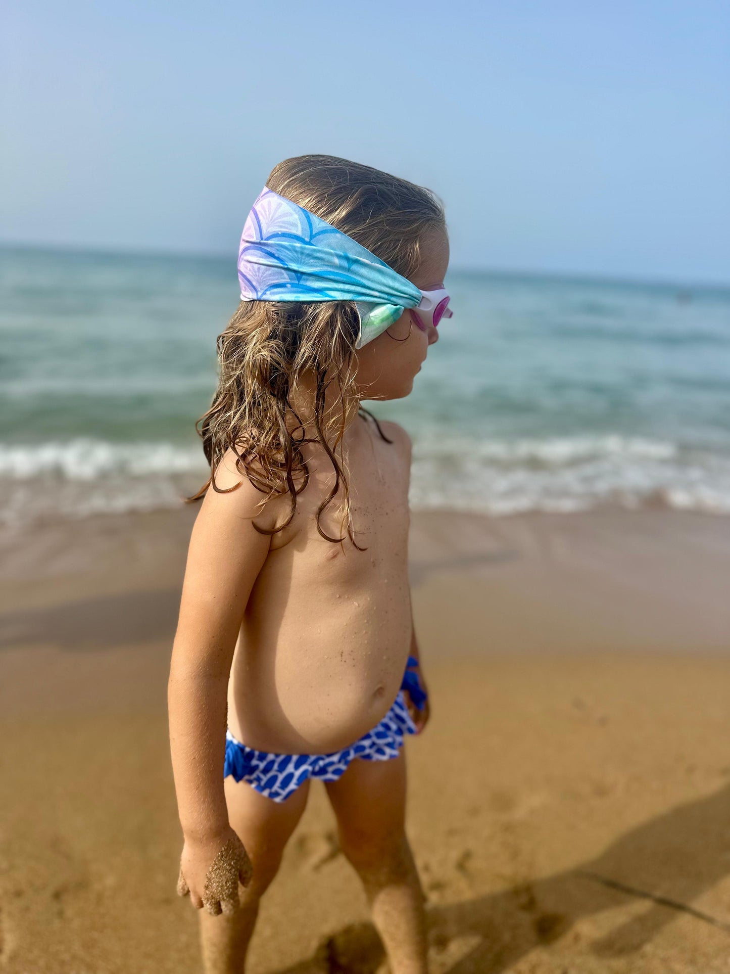 Gafas de Natación Rosa con turbante Sirena-FUNWATER
