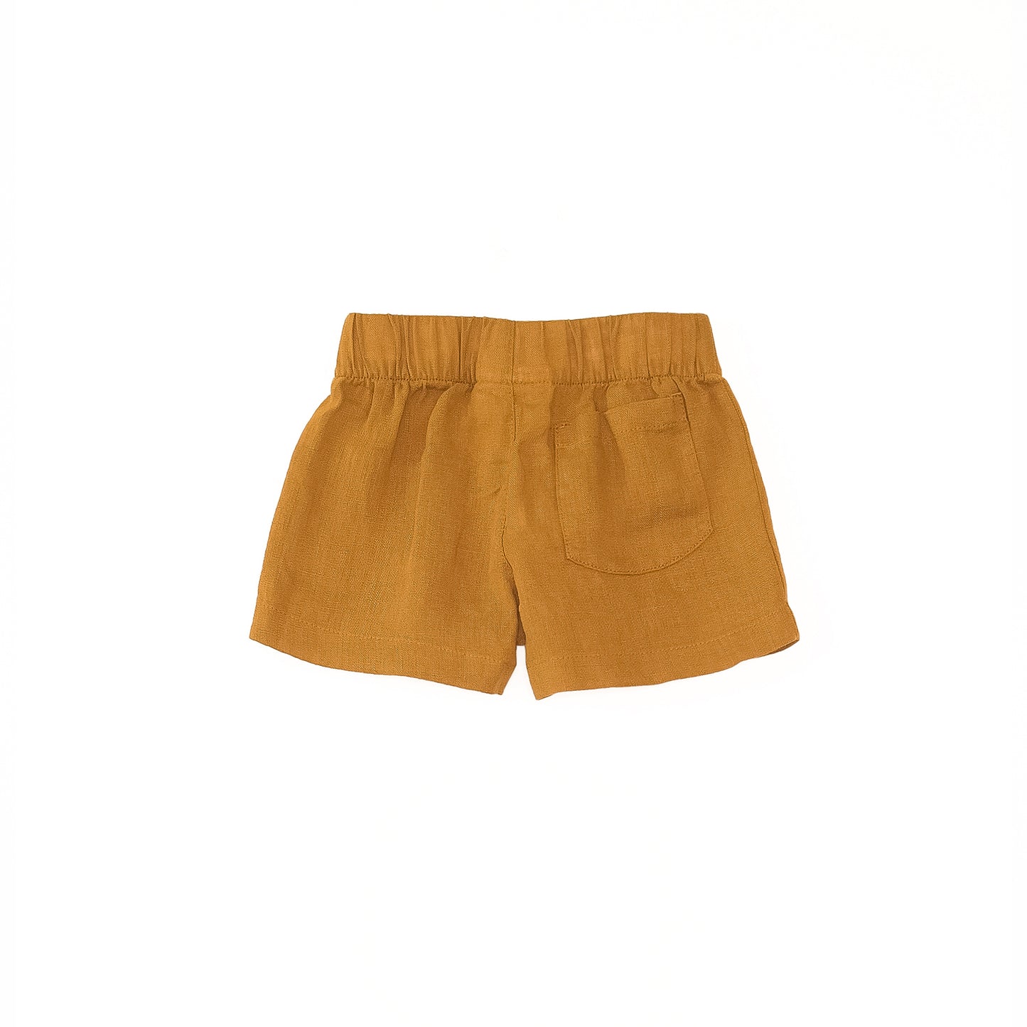 Pantalón corto lino mostaza- PLAY UP