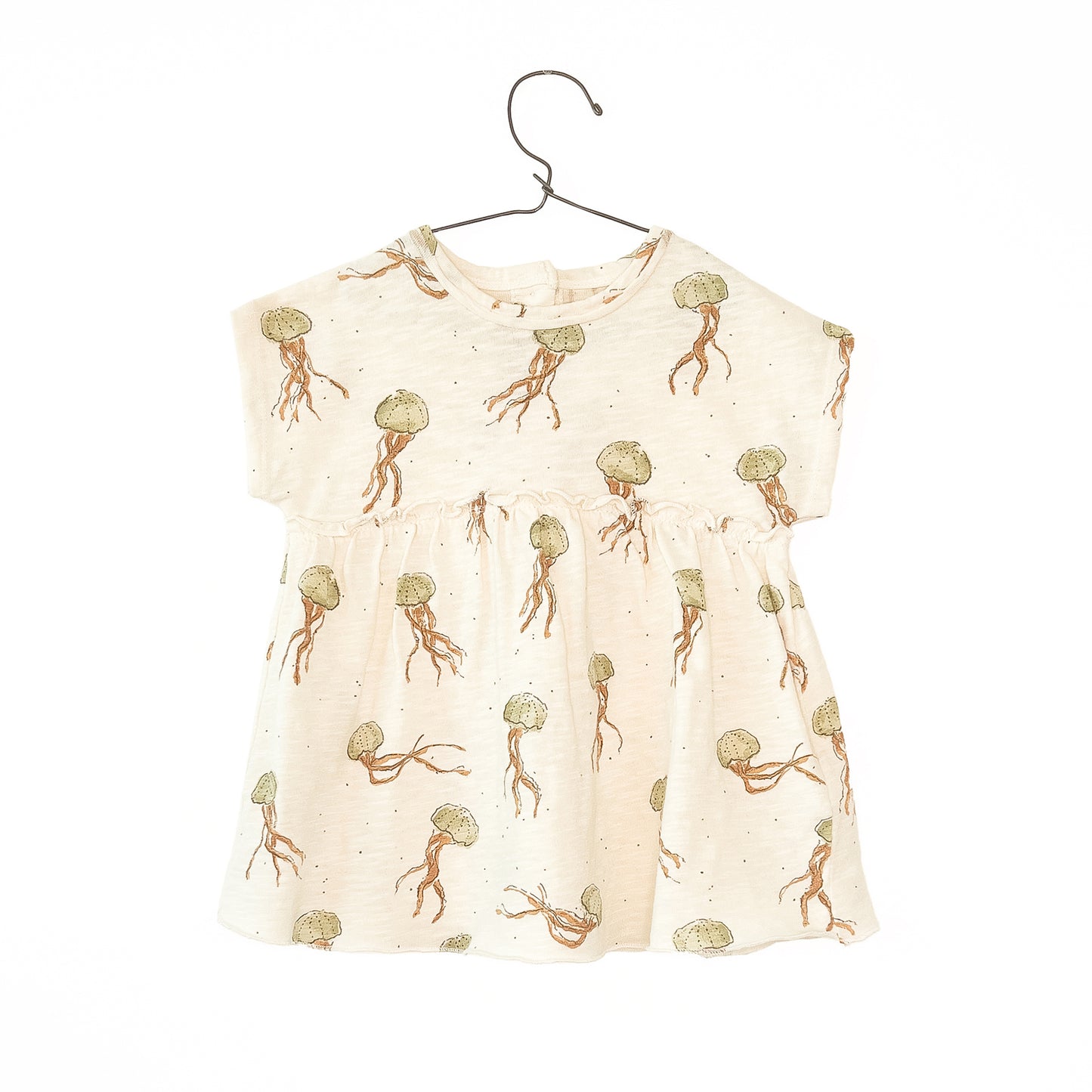 Vestido jersey flamé estampado medusas verde- PLAY UP