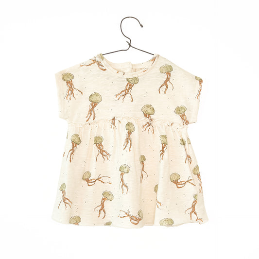 Vestido jersey flamé estampado medusas verde- PLAY UP