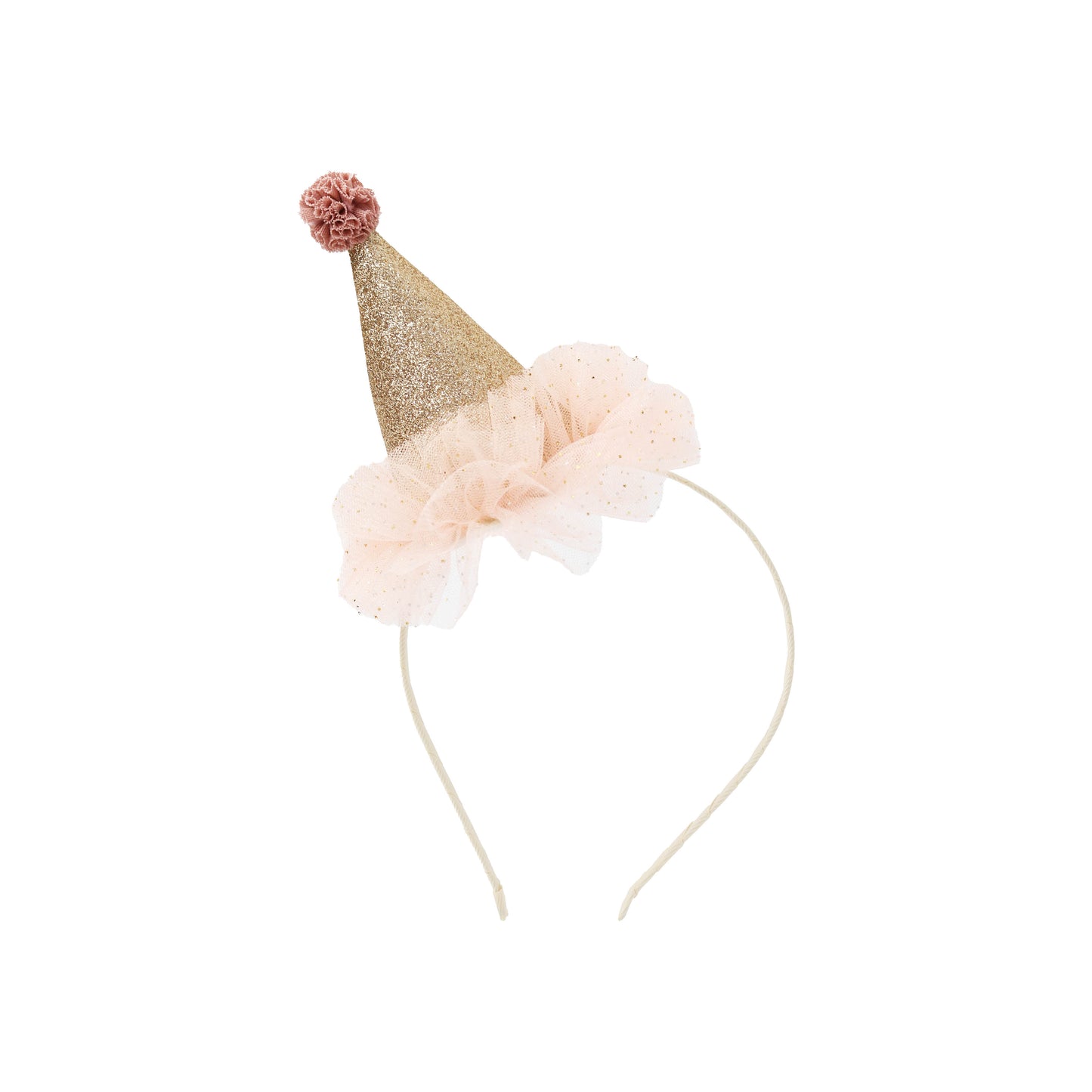 Diadema Alice con sombrero de fiesta Tilda(Dorado-Rosa)-BILLY LOVES AUDREY