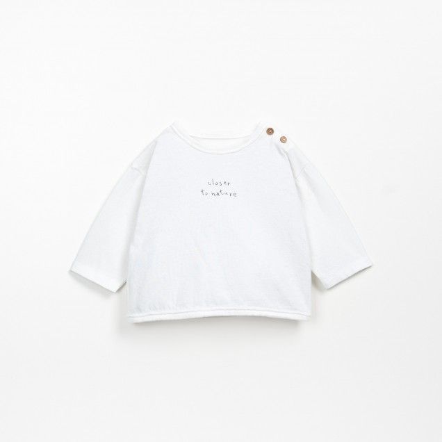 Camiseta manga larga "closer to nature" blanca- PLAY UP