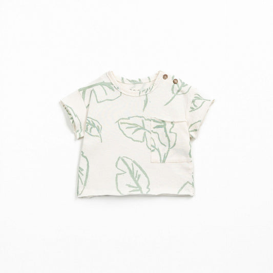 Camiseta manga corta estampada hojas- PLAY UP