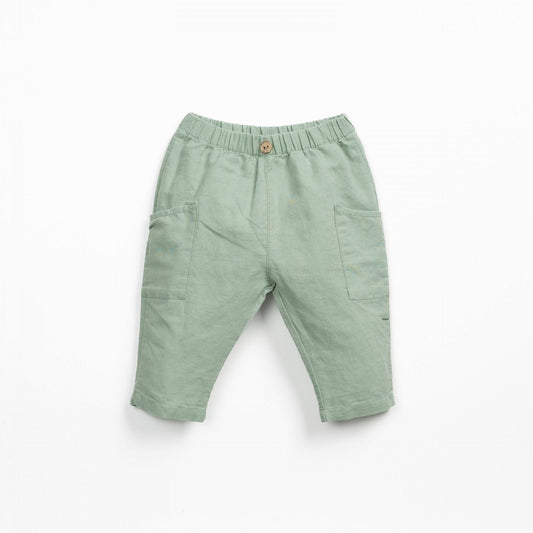 Pantalón largo lino verde- PLAY UP
