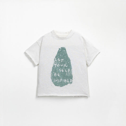 Camiseta manga corta con gráfico verde- PLAY UP