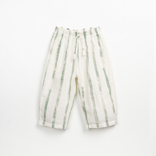 Pantalón largo estampado rayas verdes- PLAY UP