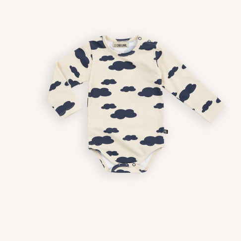 Body de manga larga con estampado nubes- CARLIJNG