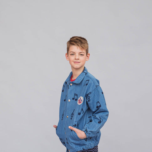 Chaqueta tejana notas musicales- CARLIJNG