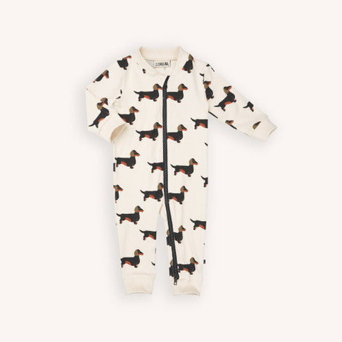 Mono de manga larga con estampado de perros- CARLIJNG