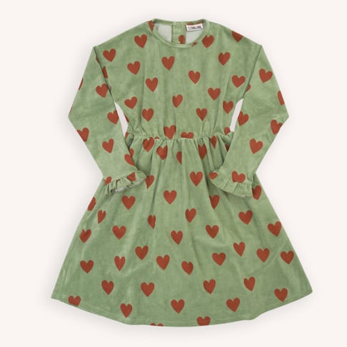 Vestido terciopelo con estampado de corazones- CARLIJNG