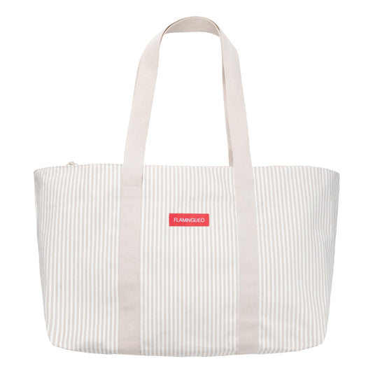 Bolsa de Playa Canvas con monedero BRUNY Beig-FLAMINGUEO