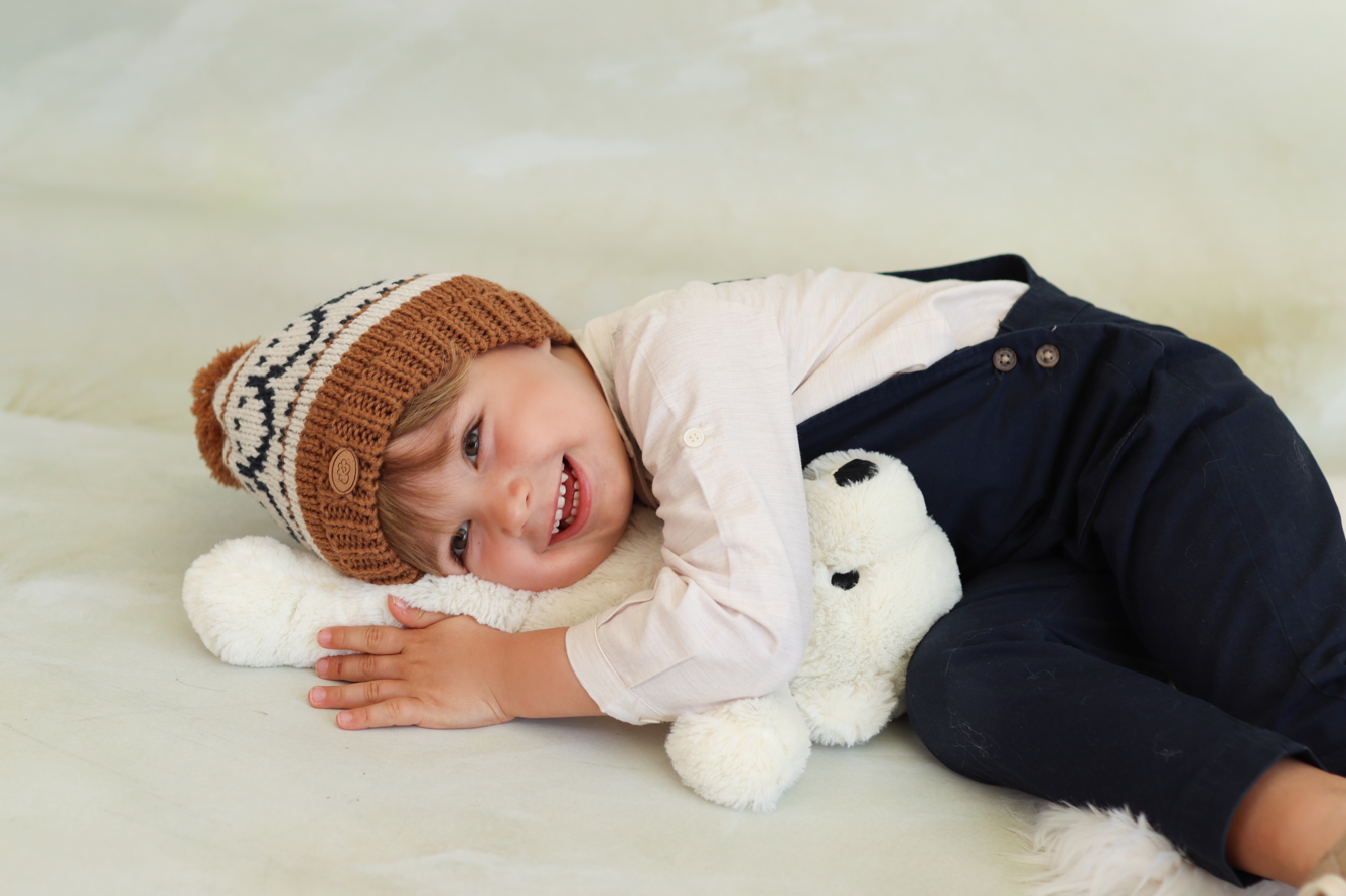 Conjunto de gorro y cuello de jacquard punto grueso- MONNUAGE
