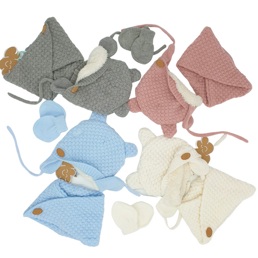 Conjunto de gorro, cuello cruzado y manoplas- Monnuage