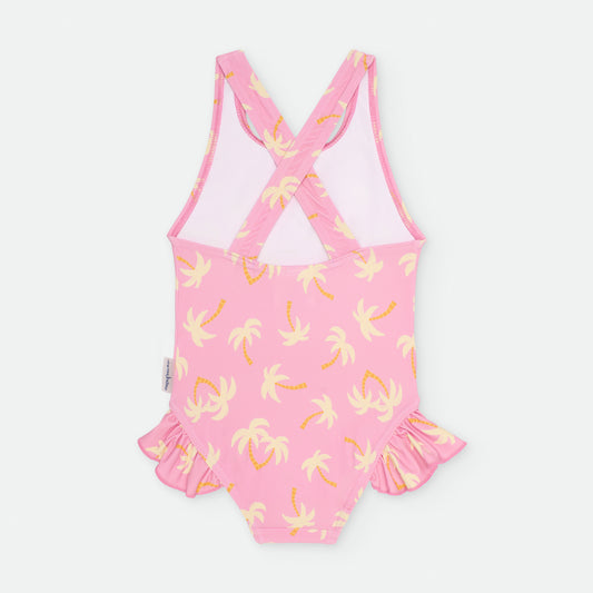 Bañador entero Rosa con Palmeras- WATERLEMON