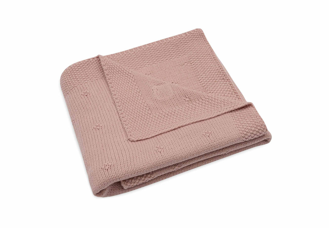Manta de punto textura rosa- JOLLEIN