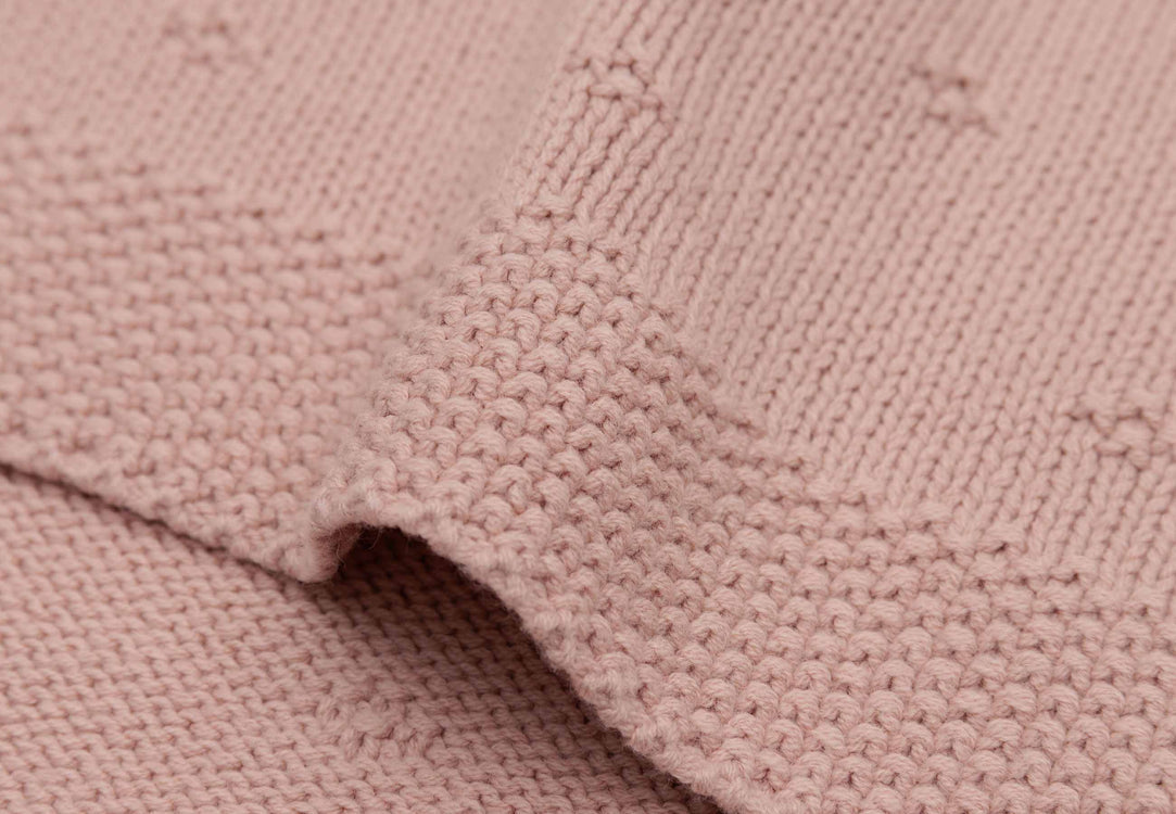 Manta de punto textura rosa- JOLLEIN