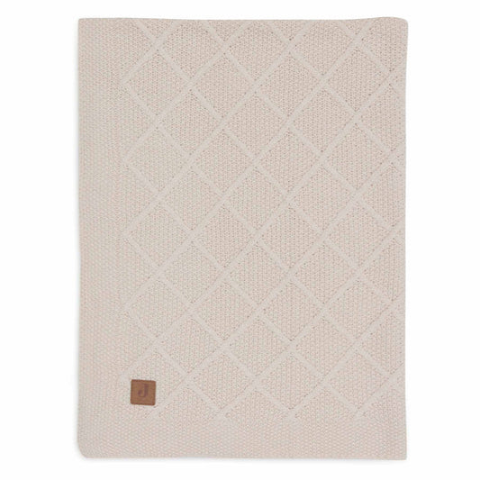 Manta de punto de cuadros con textura cruda- JOLLEIN