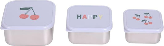 Fiambreras de acero inoxidable set de 3 cerezas-LÄSSIG