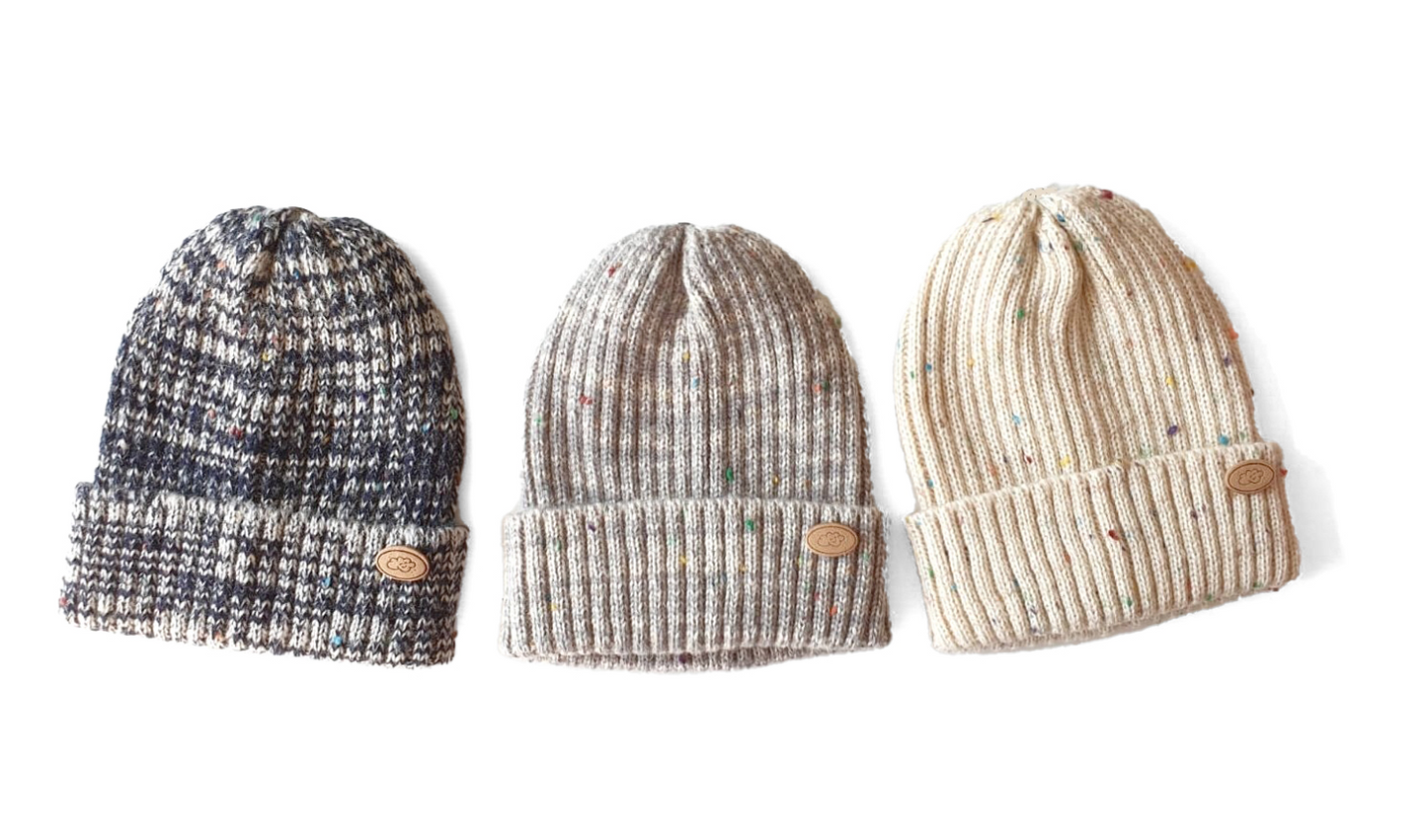 Gorro canalé jaspeado con pompones intercambiables - MONNUAGE