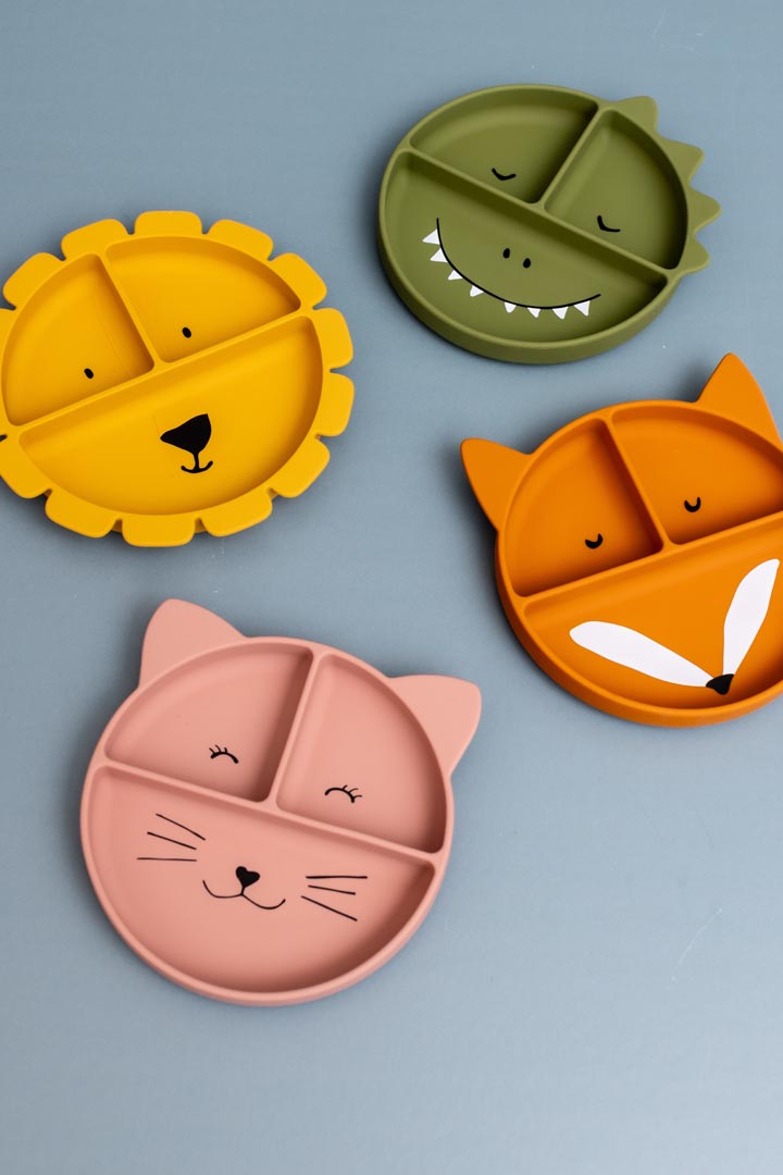 Plato compartimentado de silicona con ventosa Gato- TRIXIE