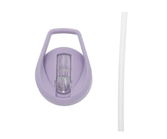 Botella Plástico con Pajita Glitter Stars Lilac -TUTETE