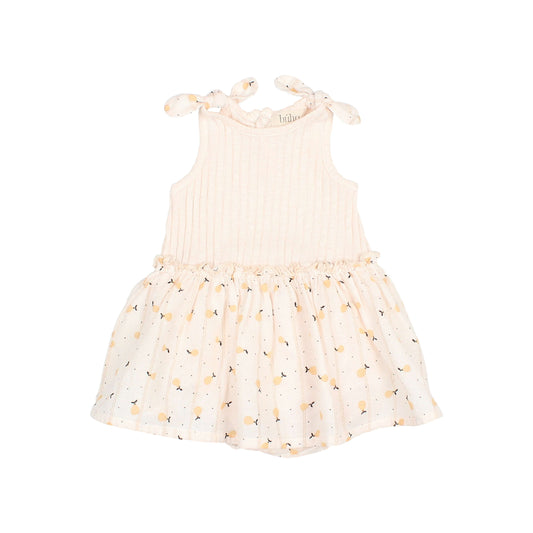 Vestido combinado con estampado de Peras- BÚHO