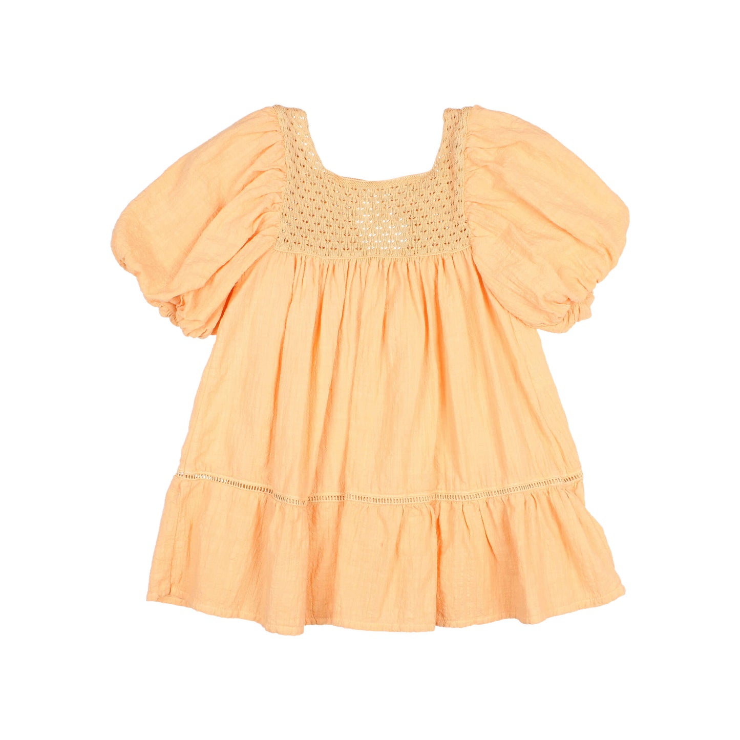 Vestido combinado con mangas abullonadas - BÚHO