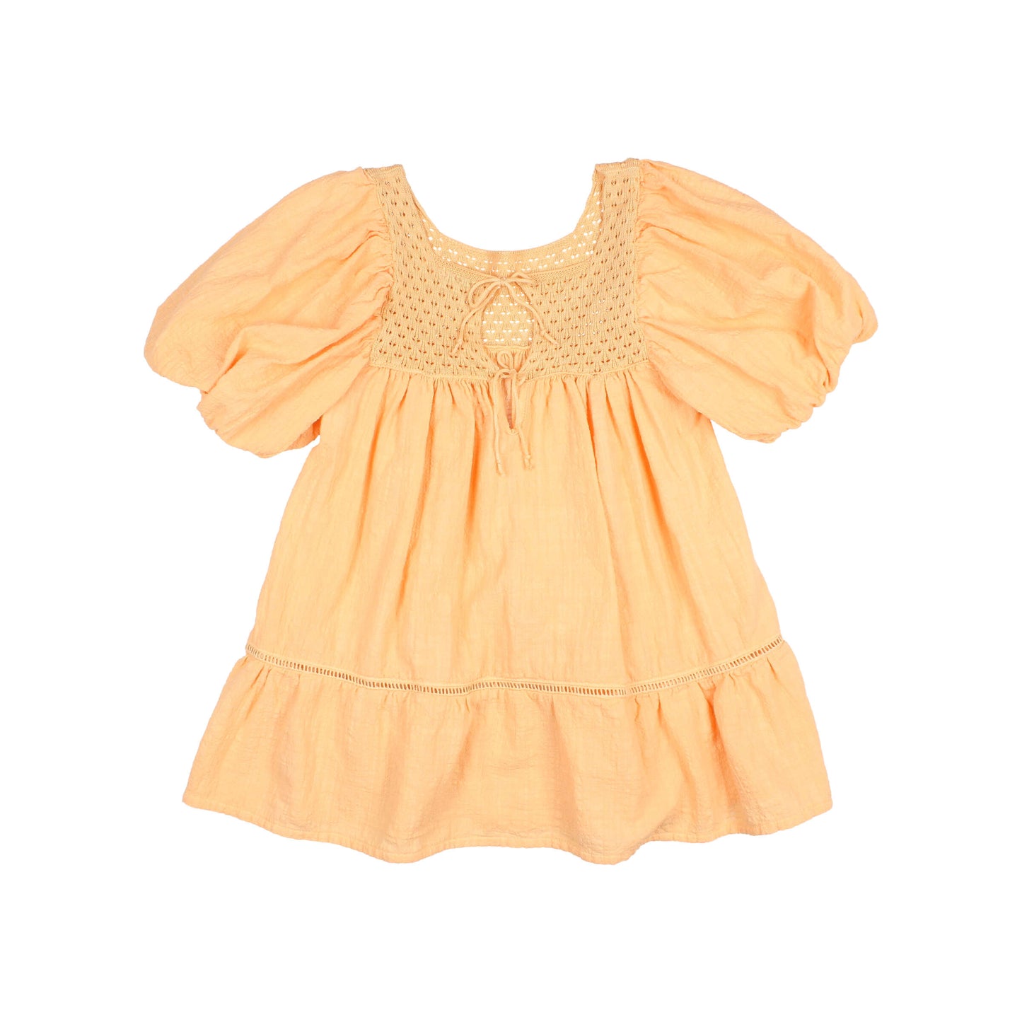 Vestido combinado con mangas abullonadas - BÚHO