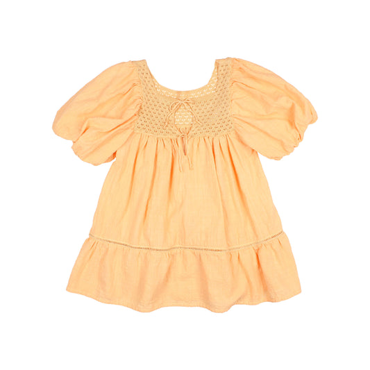 Vestido combinado con mangas abullonadas - BÚHOd