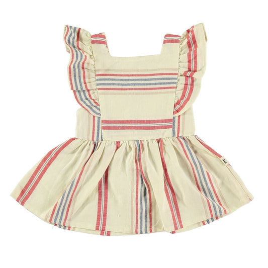 Vestido con volantes de rayas- PETIT INDI