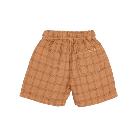 Pantalón corto de muselina cuadros - BÚHO
