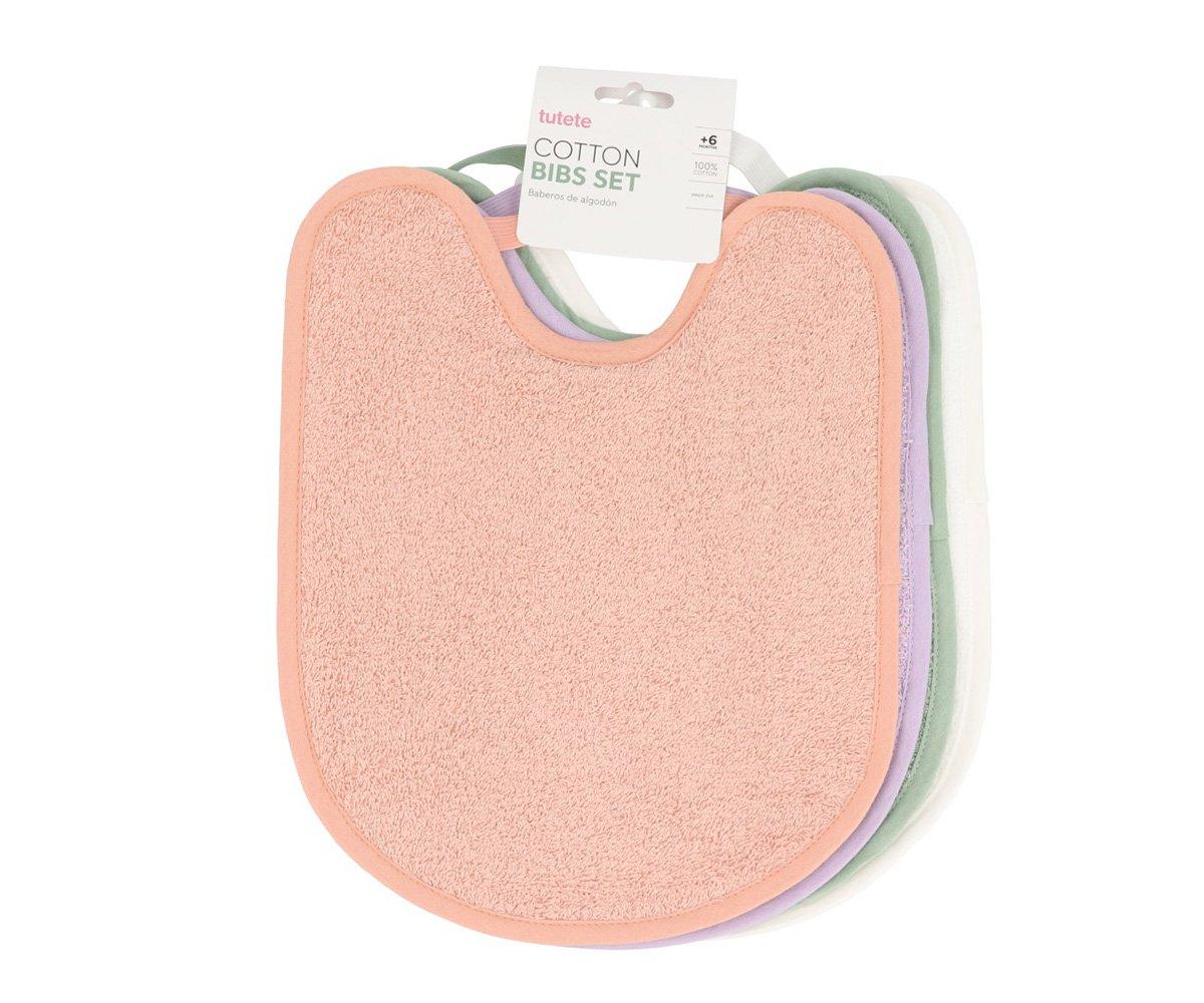 Pack 4 Baberos Rizo Blue/Mustard/Rosa/Malva-TUTETE