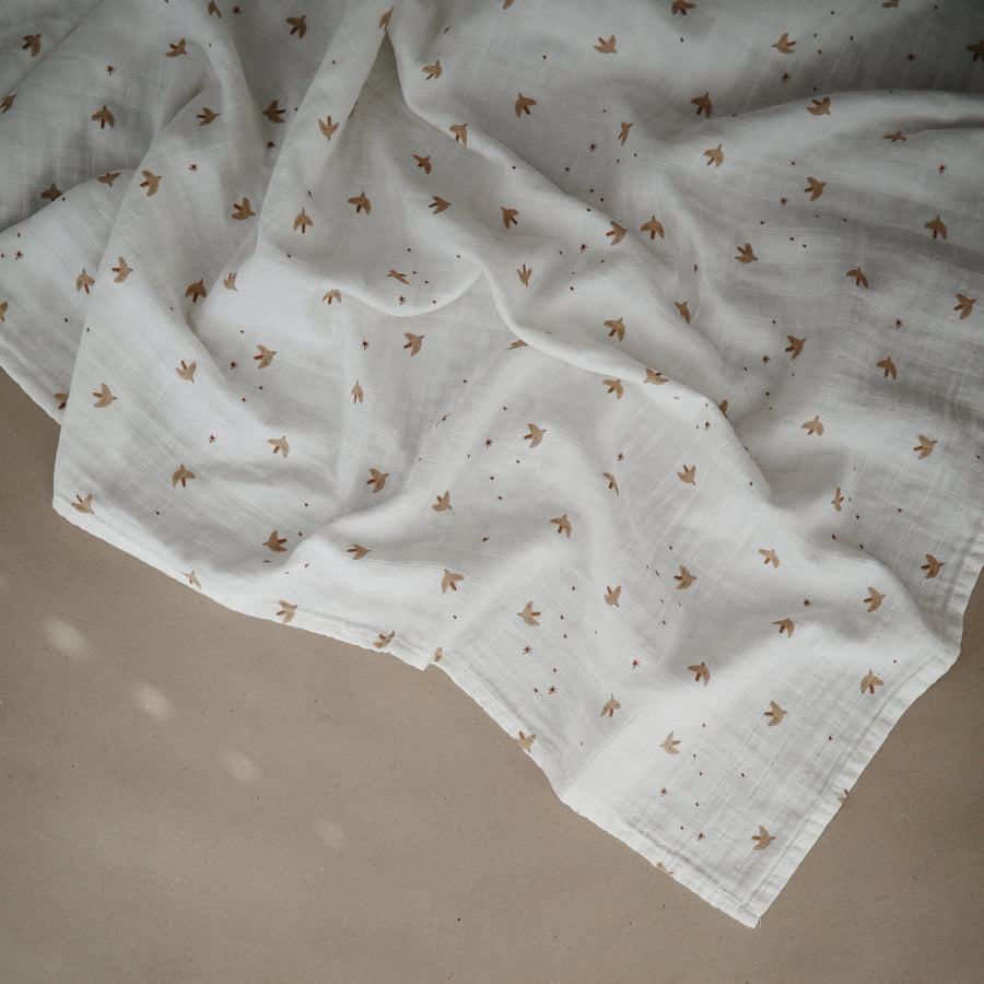 Muselina estampada Pajaritos- MUSHIE