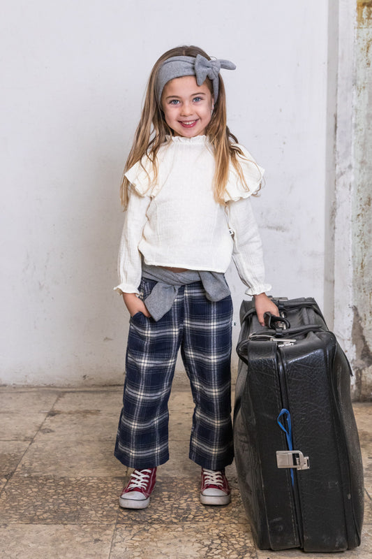 Pantalones cuadros palazzo - PETIT INDI