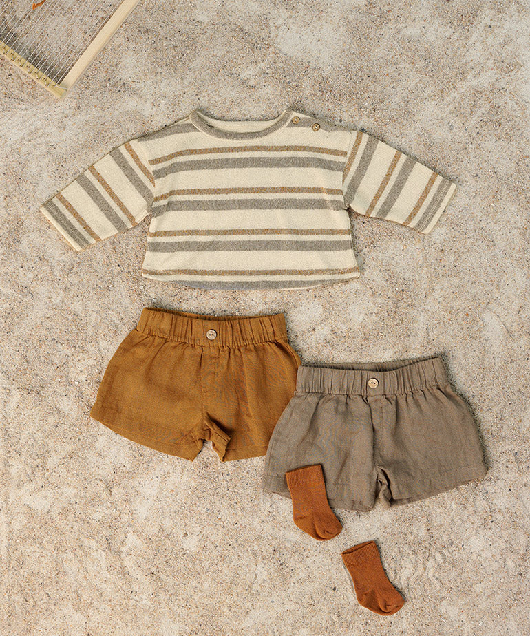 Pantalón corto lino natural- PLAY UP