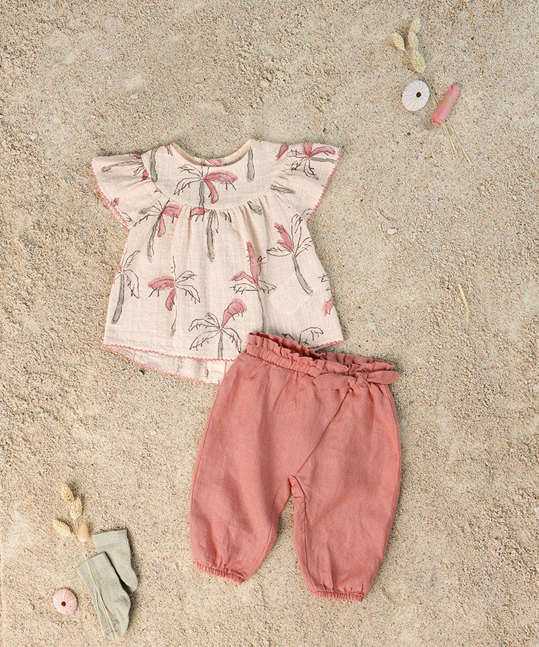 Blusa estampado palmeras rosa- PLAY UP