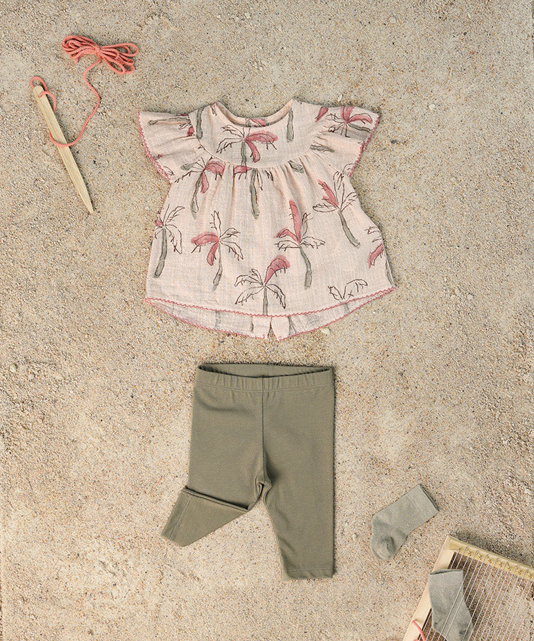 Blusa estampado palmeras rosa- PLAY UP