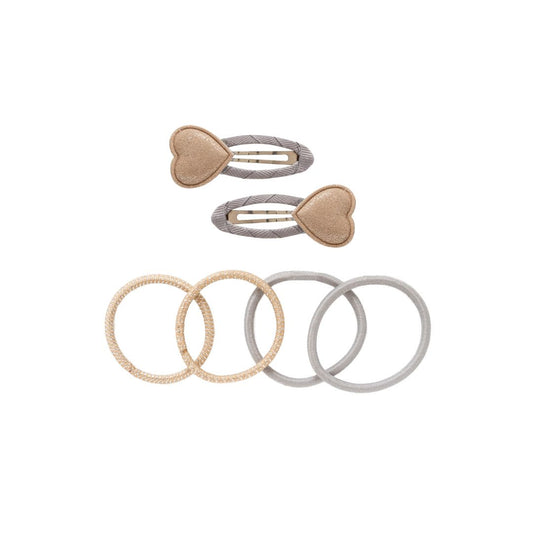 Set de clips Corazón y gomas Marròn -BILLY LOVES AUDREY