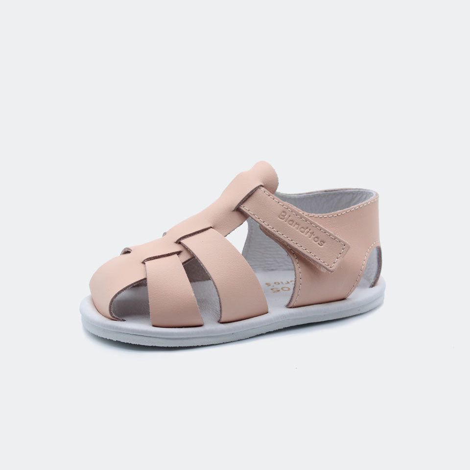 Sandalias respetuosas tiras CIELO rosa- BLANDITOS by CRIO'S
