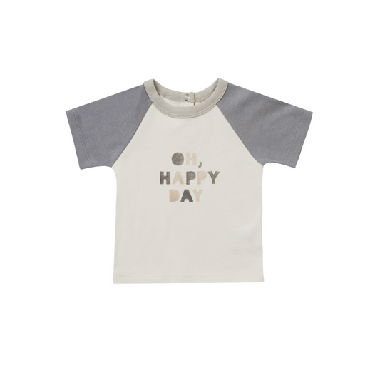 Camiseta Ranglan Block Color OH, HAPPY DAY- QUINCY MAE
