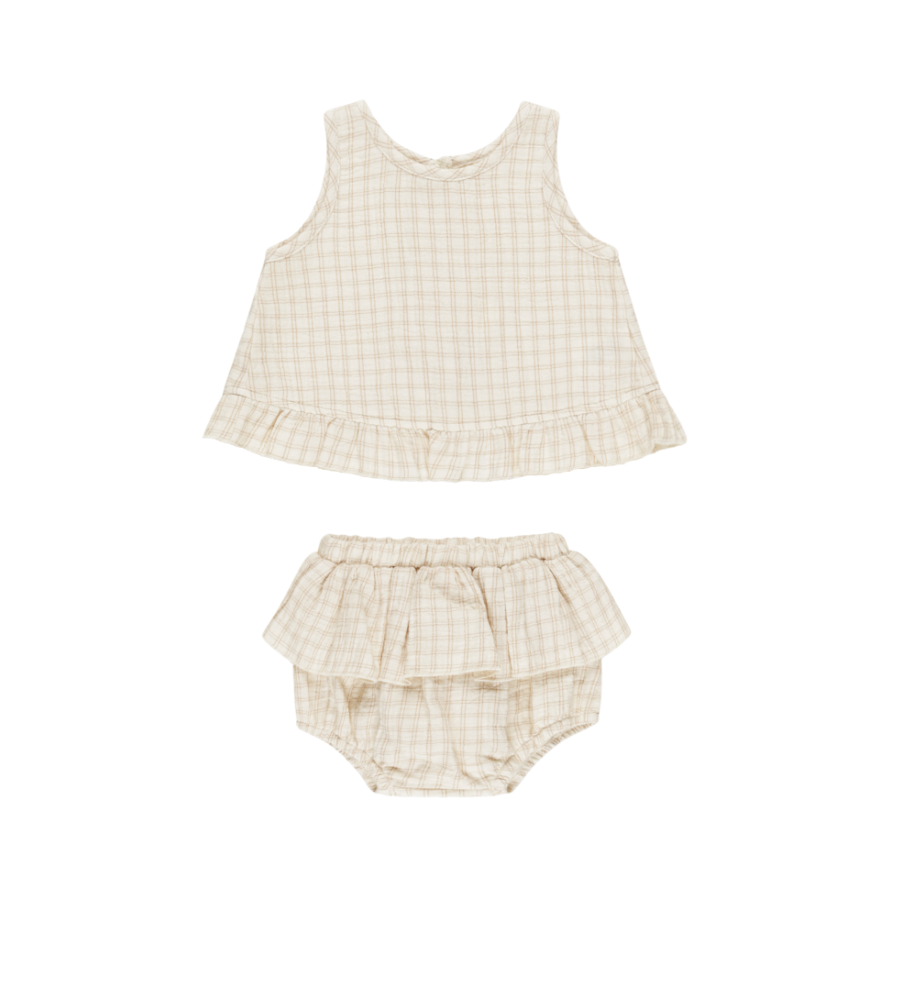 Conjunto top y culetín de cuadros- QUINCY MAE