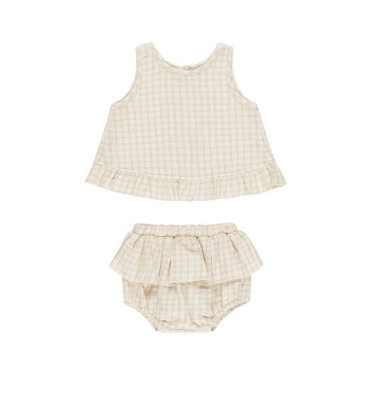 Conjunto top y culetín de cuadros- QUINCY MAE