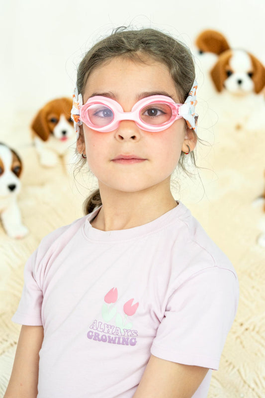 Gafas de Natación Rosa con turbante Perritos-FUNWATER