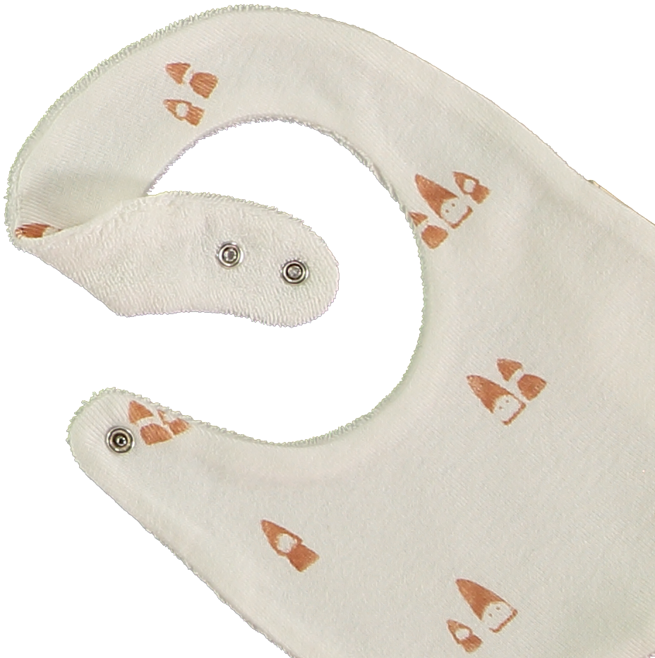 Babero reversible ENJOY estampado LITTLE en terracota- LILLYMOM