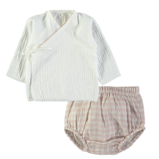 Conjunto primera puesta muselina HOLLY TOSCANA NUDE- LILLYMOM