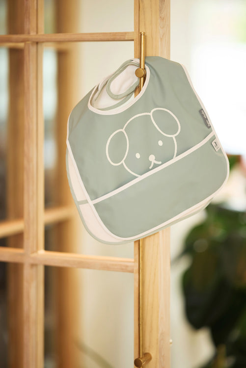 BABERO Waterproof conejito-Perrito Verde Mar- Blanco- JOLLEIN