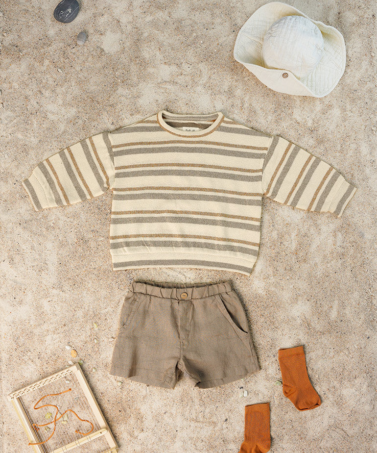 Pantalón corto lino natural- PLAY UP