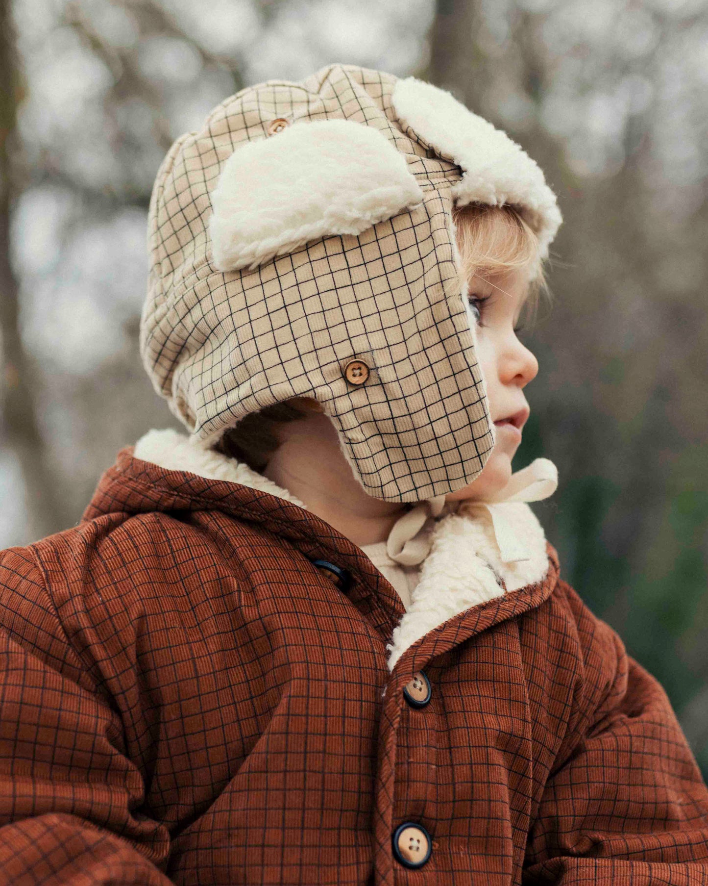Gorro mini cuadros BB- BÚHO